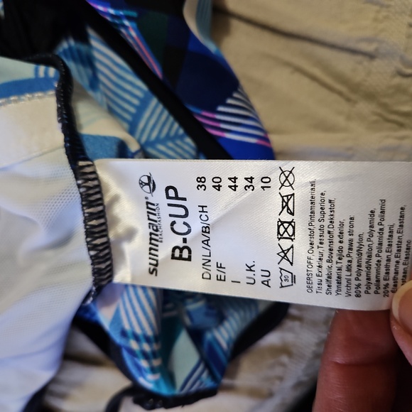 Blue Geometric Print Tankini Top - Picture 3 of 3